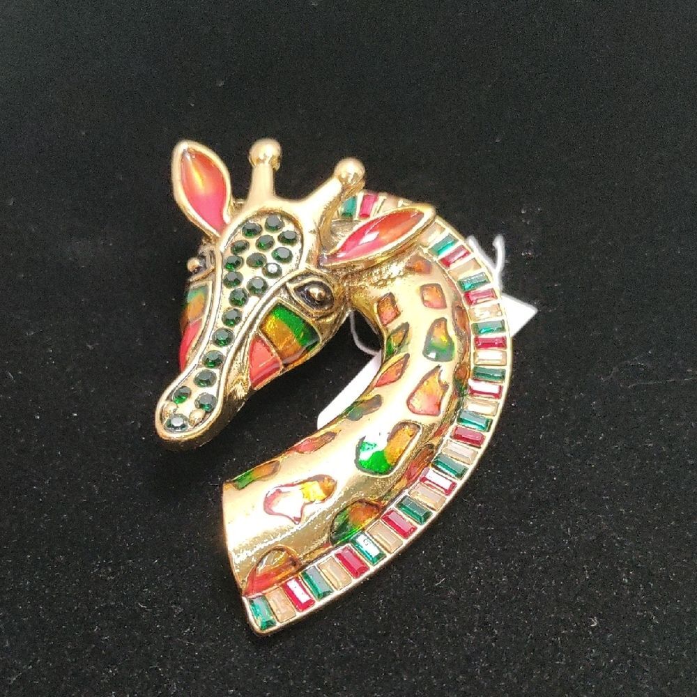 Colorful Giraffe Brooch